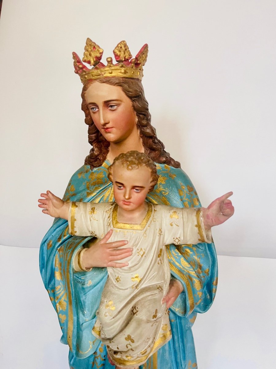 Vierge Couronnée Tenant L’enfant Jesus. -photo-6